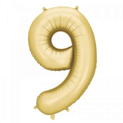 Balão Número 9 Dourado Mate